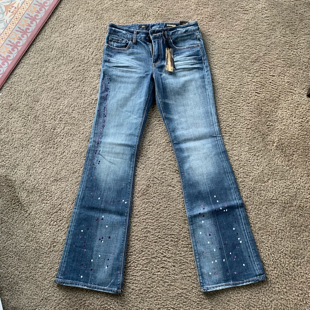 Express Mia slim fit high rise bootcut jeans women